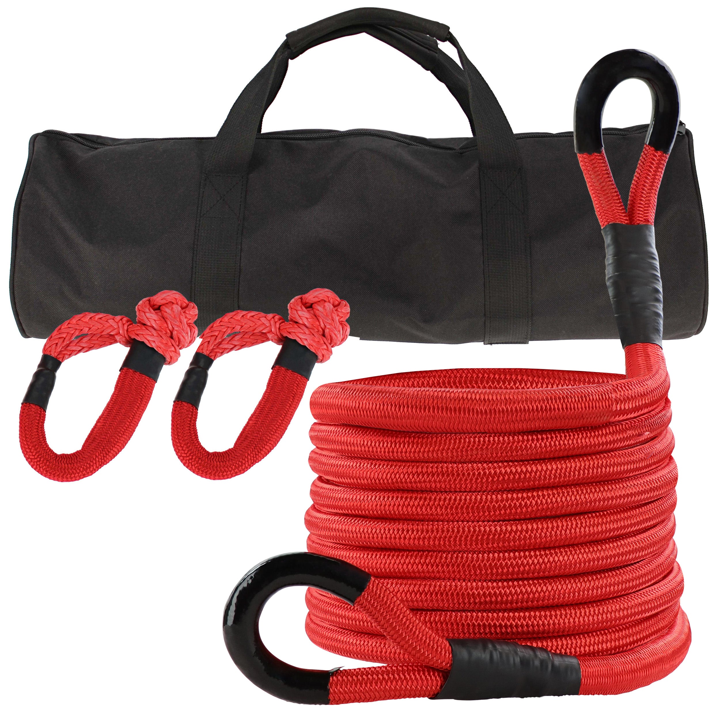 7/8'' x 30 ft Kinetic Energy Recovery & Tow Rope, Red & Black