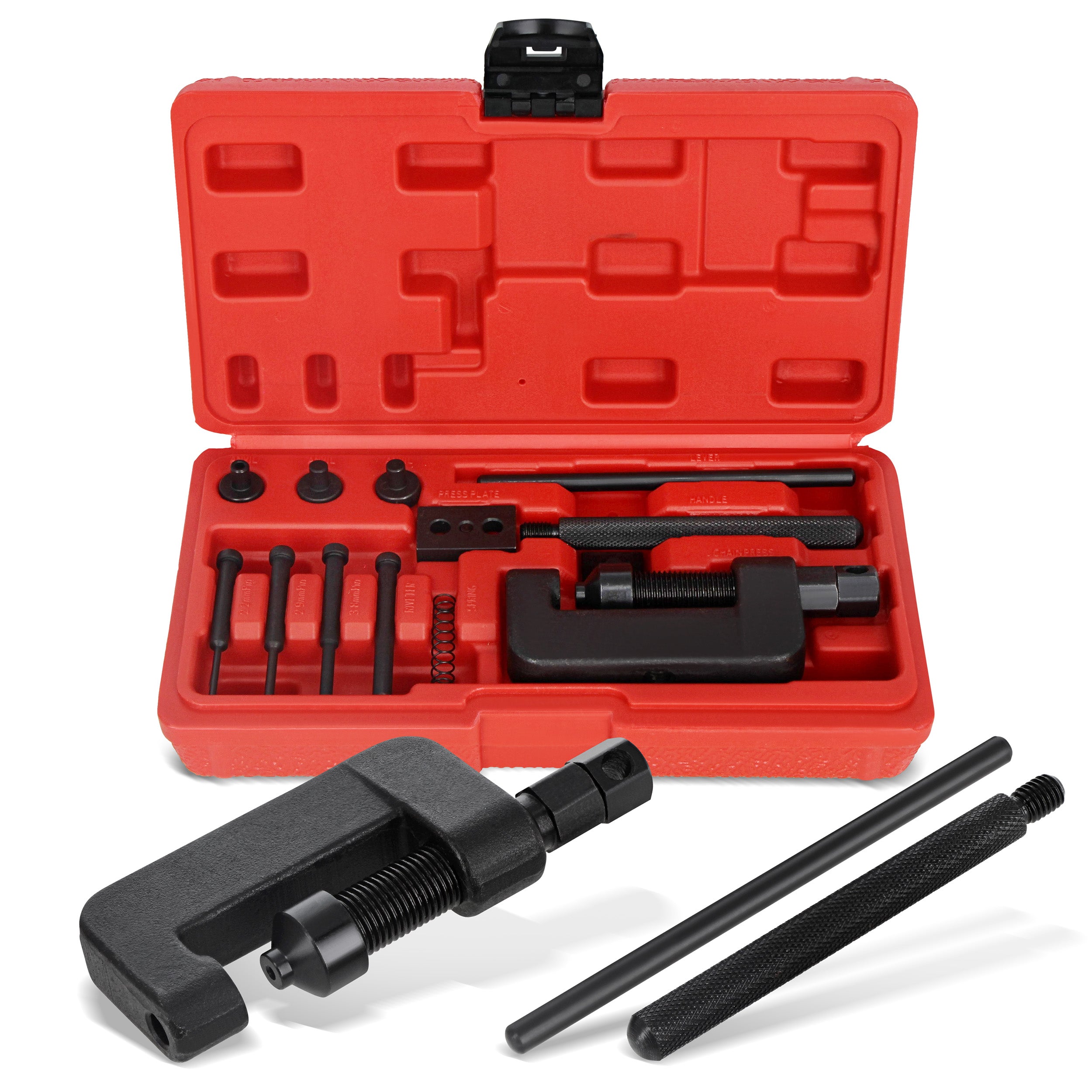 Chain Breaker 13-Piece Set – Motorcycle, Bike Chain Cutter and Riveter –