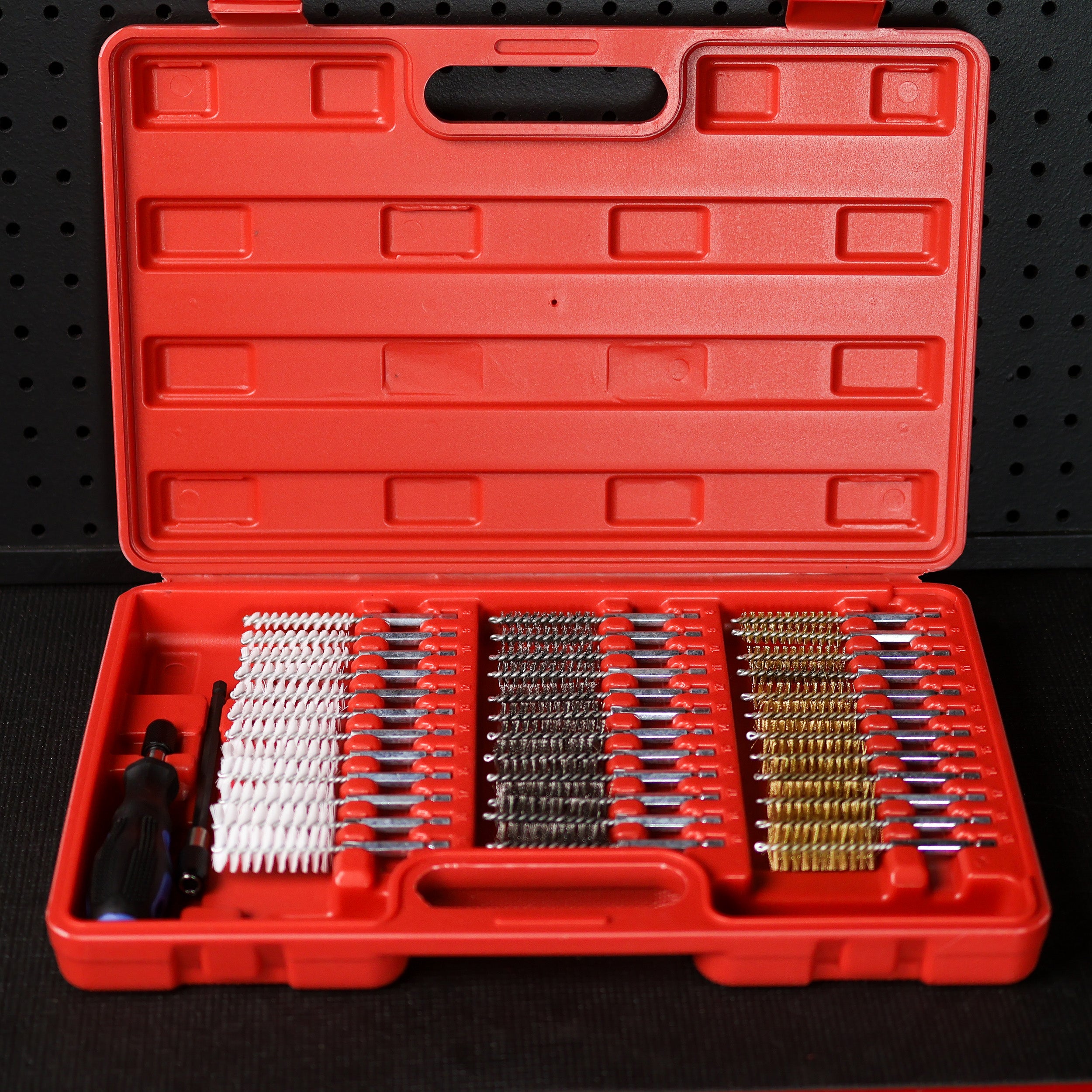 1/4" Inch Drill Wire Brush 38-Piece Set – Stainless Steel, Brass Nylon