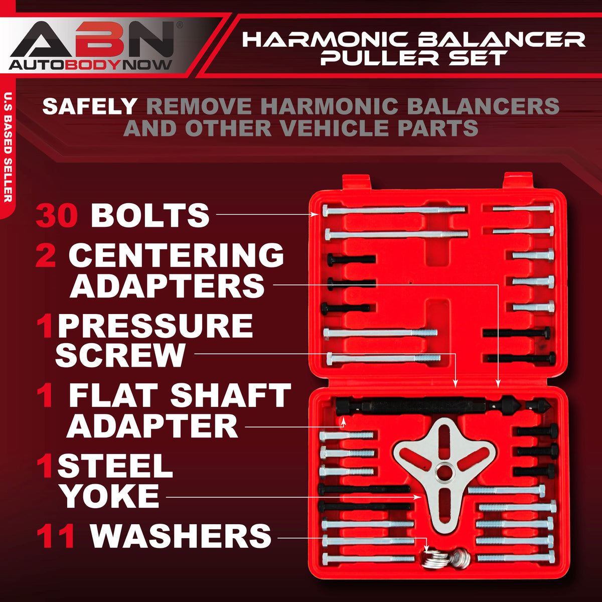 Harmonic Balancer Puller Tool 46pc Flywheel Crankshaft Pulley Steering