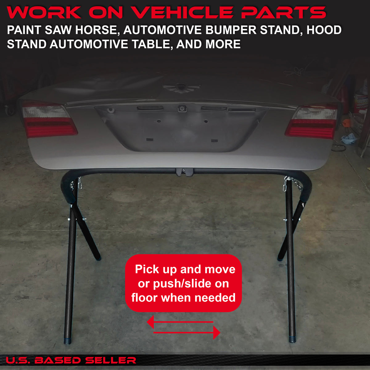 Auto Body Work Stand 2p Foldable Workshop Table Bench - 2000 lb Total