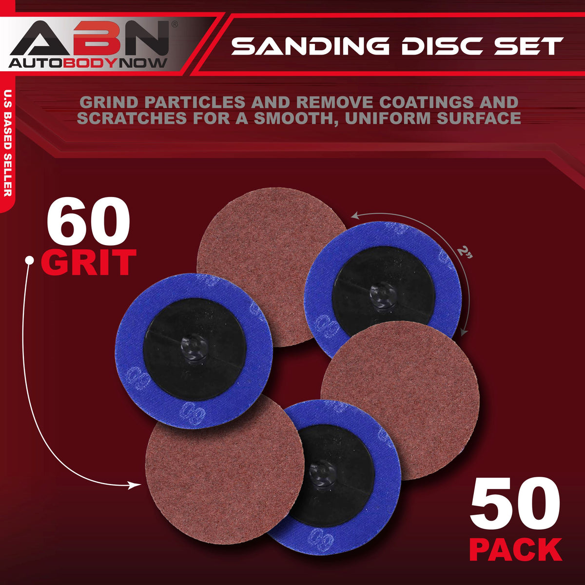 Aluminum Oxide Sandpaper Disc 50pk - 2in 60 Grit Sanding Disc Set