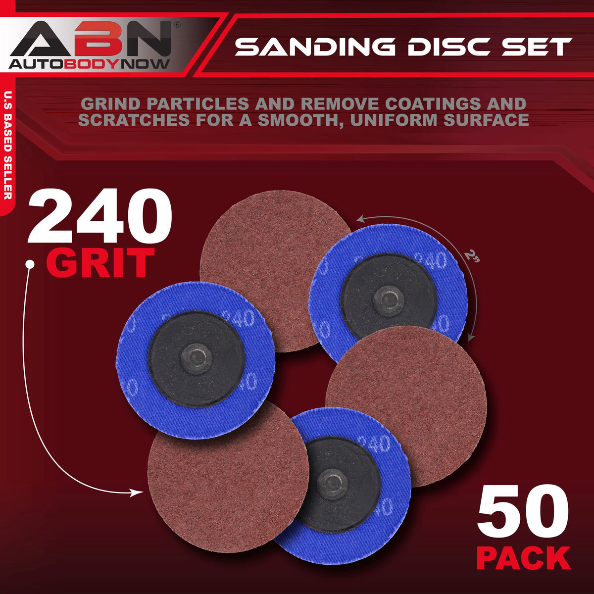 Aluminum Oxide Sandpaper Disc 50pk - 2in 240 Grit Sanding Disc Set