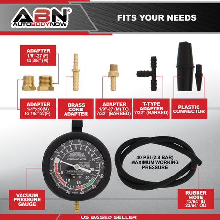 Carburetor Vacuum and Fuel Pump Pressure Tester Gauge Test Kit