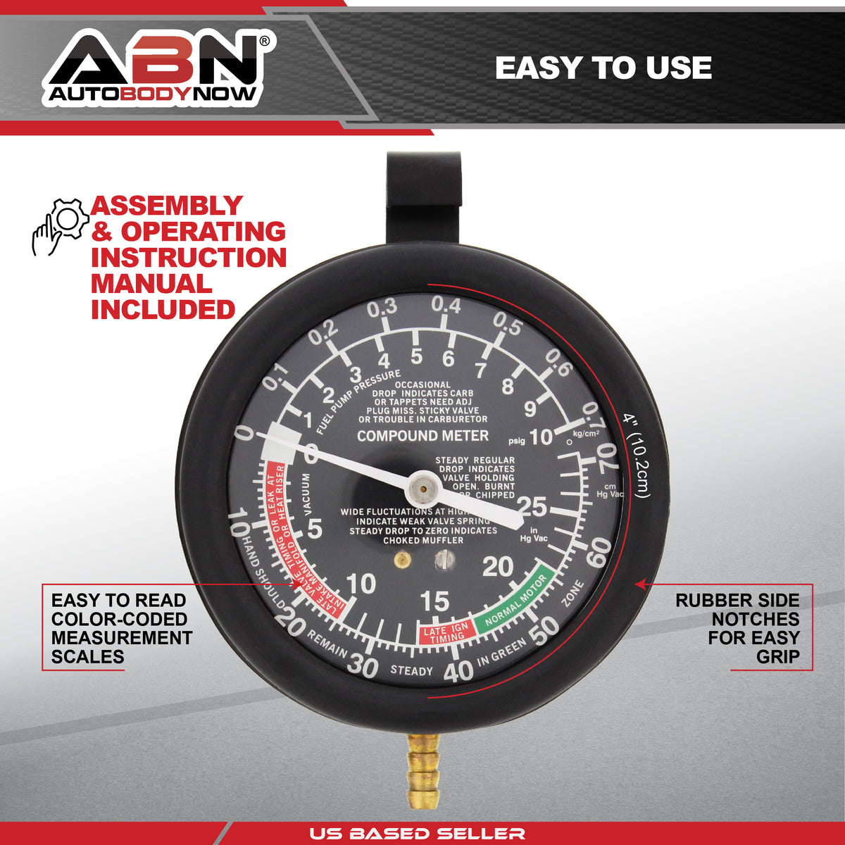 Carburetor Vacuum and Fuel Pump Pressure Tester Gauge Test Kit