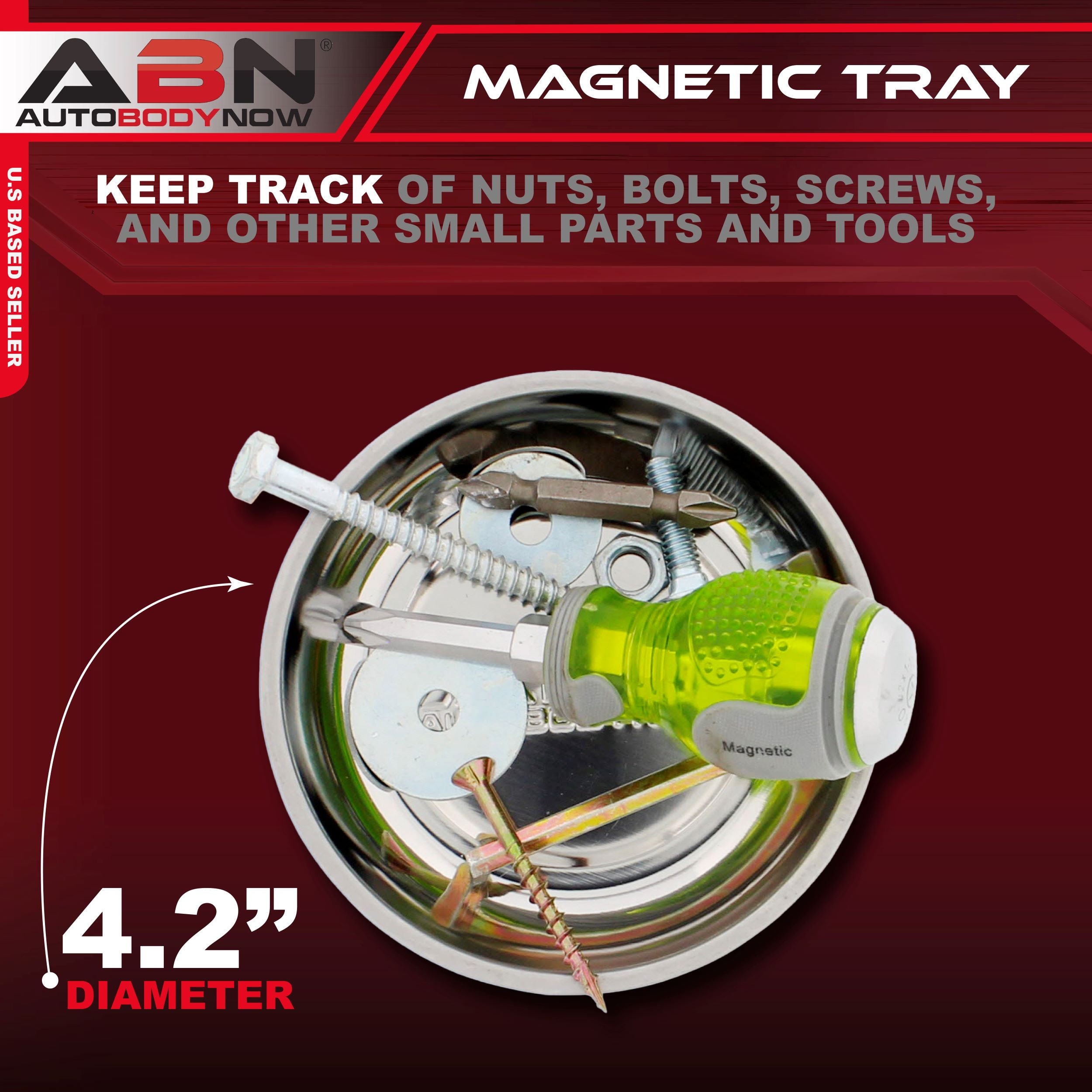 Magnetic Tray Magnetic Parts Tray Magnetic Bowl 4.2-Inch Round, 1-Pack