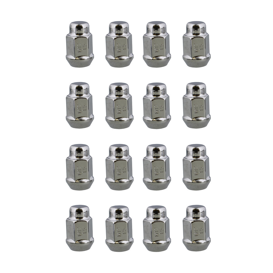 Acorn Cone Wheel Lug Nuts 16pk – M12 Chrome Lug Nuts – 3/4” Wheel Lugs