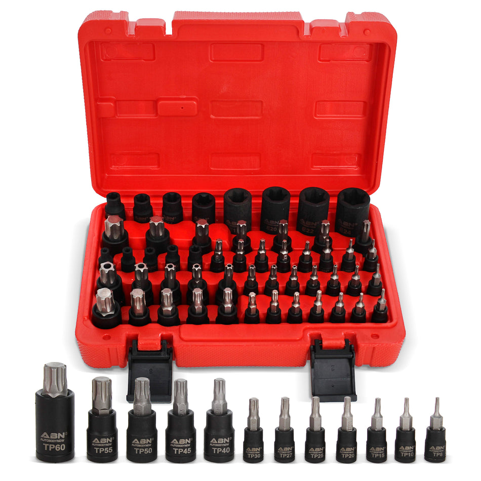 Master Star Torx Bit Socket 52-Piece Set – SAE 4-Point Square Drive