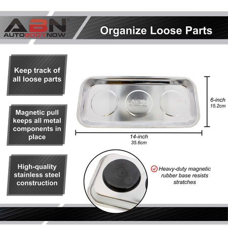 Magnetic Tool Holder, 14x6” Inch Rectangular Tool Tray, Magnetic Tray