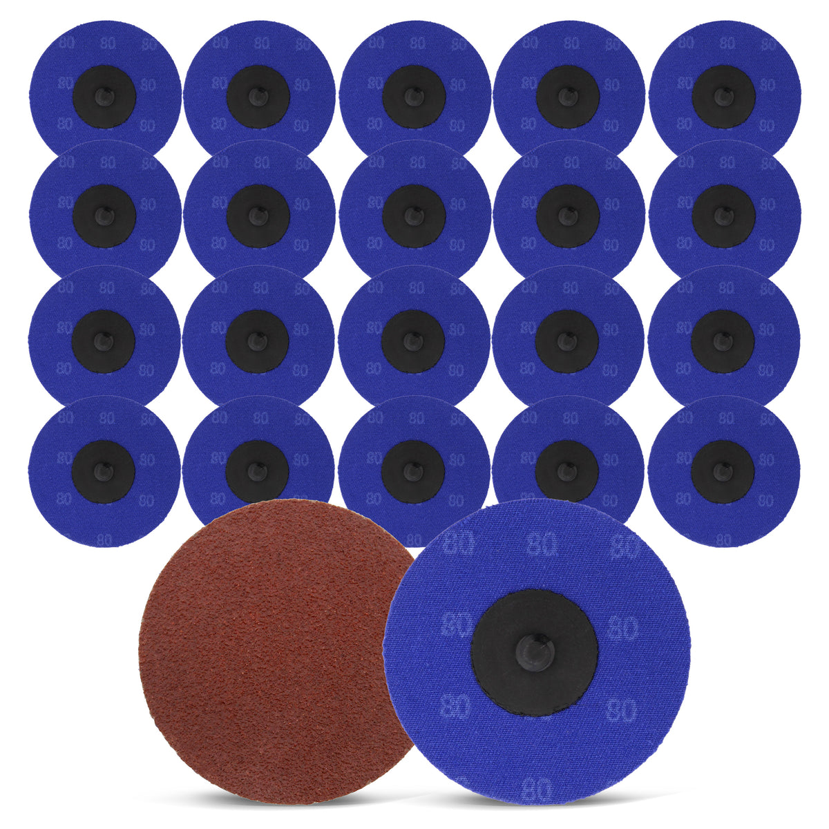 Aluminum Oxide Sanding Discs 25-Pack, 3” Inch, 80 Grit