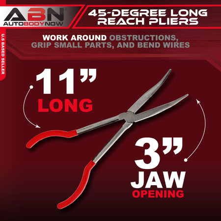 Long Reach 11 Inch 45-Degree Bent Nose Pliers