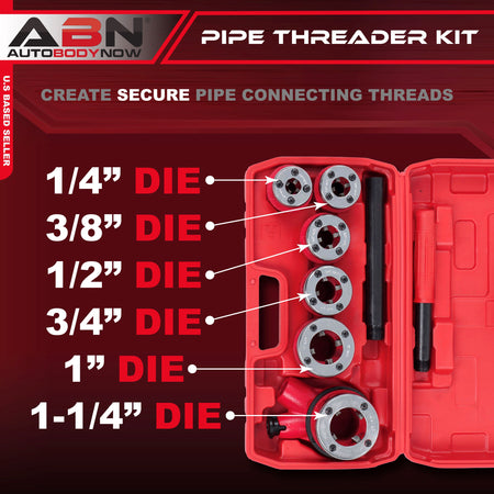 Ratchet Pipe Threader - Galvanized Pipe Threader and 6 Iron Pipe Dies