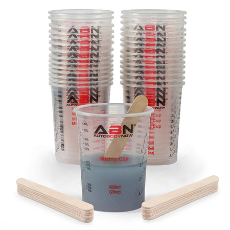 Resin Supplies - 25pk 20oz Epoxy Mixing Cups and Sticks for Auto Paint