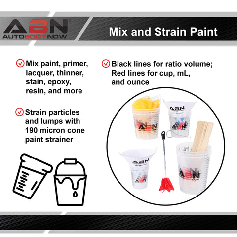 ABN 473mL Resin Supplies Paint Mixing Cup 100pk - 16oz Auto Paint Measuring  Cups