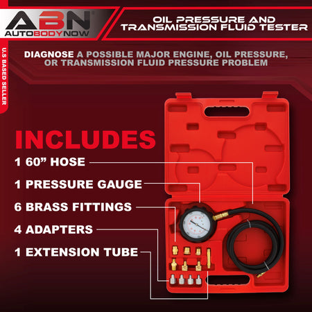 Oil Pressure & Transmission Fluid Diagnostic Tester Dual Gauge Kit